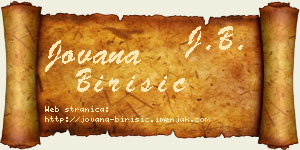 Jovana Birišić vizit kartica